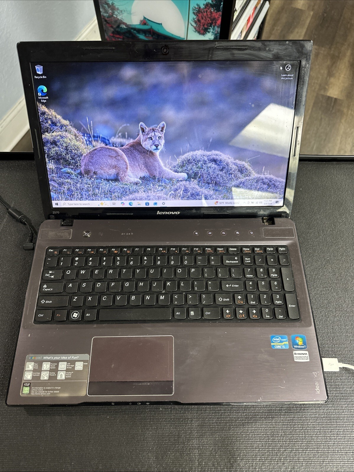 Lenovo IdeaPad Z570 Laptop Intel Core i5-2450M 6GB Ram (damaged) Read