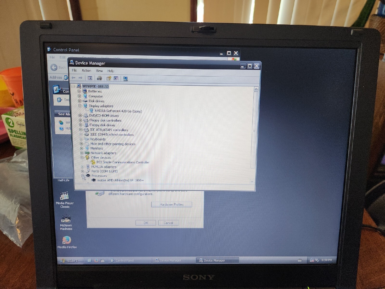 Sony Vaio Vintage Gaming Laptop Mobile Athlon Xp 1800+ Nvidia Geforce 420 Go