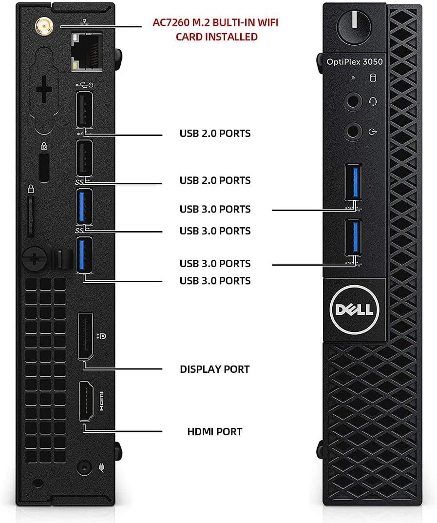 Dell OptiPlex 3050 Micro Intel Core i3-7100T 3.40 GHz 8 GB RAM 128 GB SSD Win 10