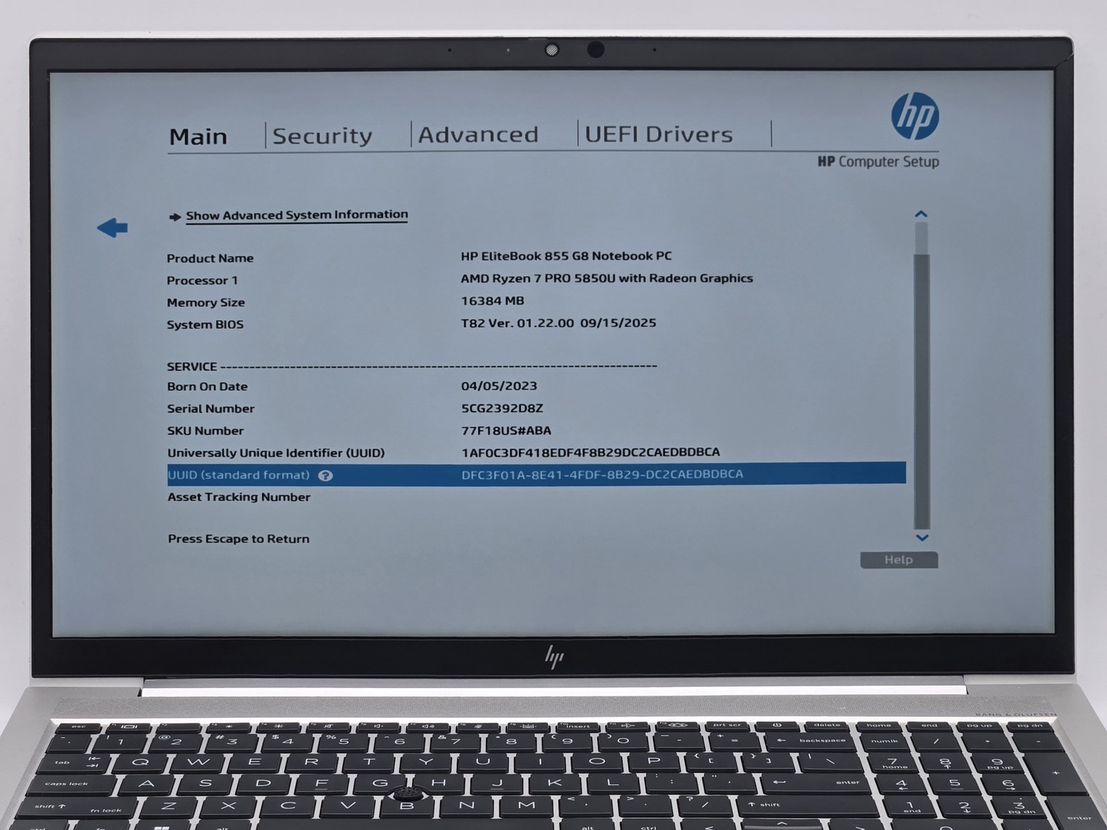 HP ELITEBOOK 855 G8 15″ FHD Touch RYZEN 7 PRO 5850U 512GB SSD 16GB W11 Backlit