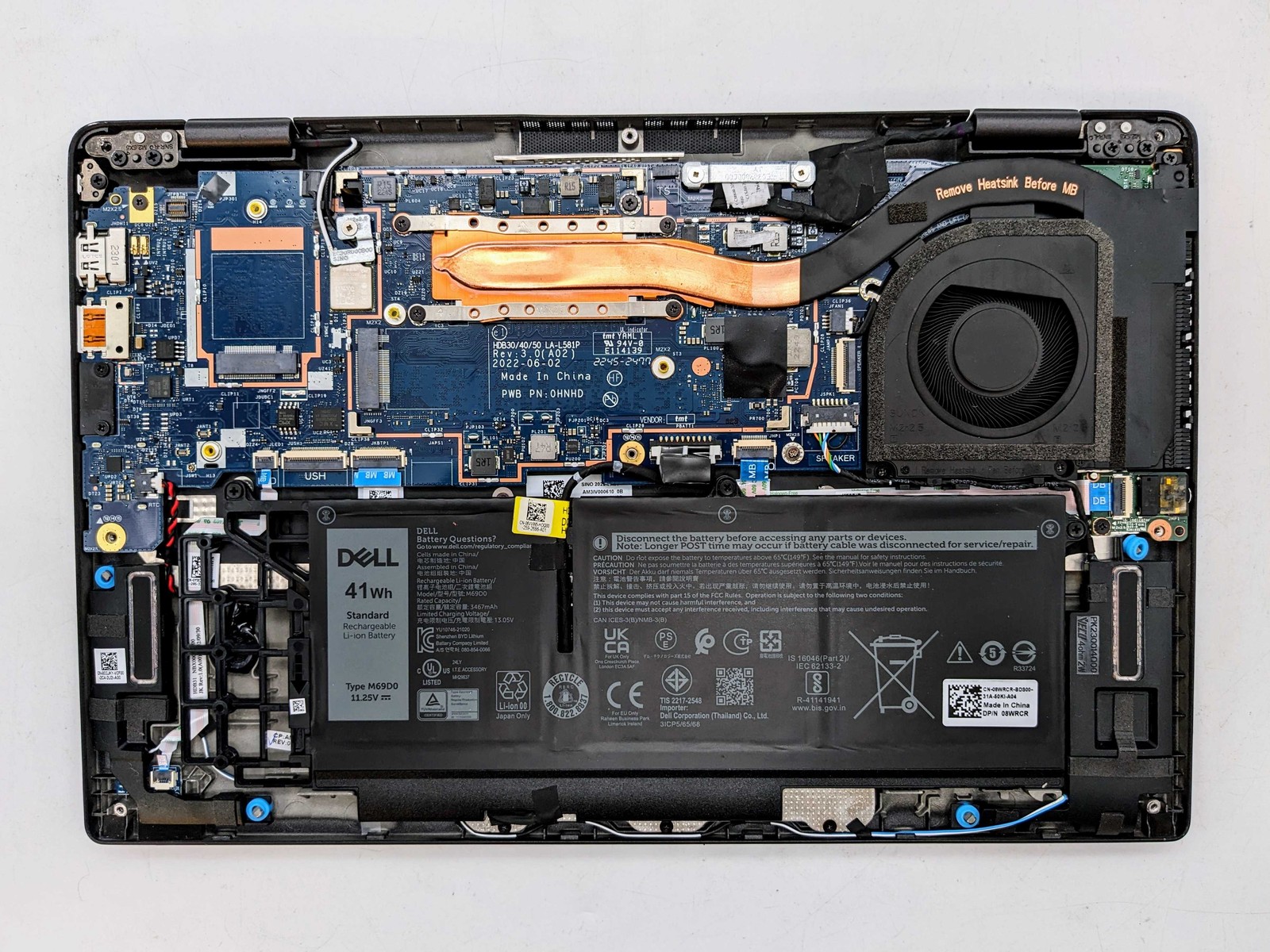 DELL LATITUDE 7330 13.3″ I7-1265U 16GB RAM Motherboard LCD Assembly NO POST READ