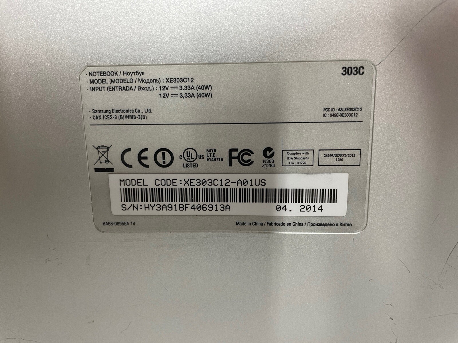 Samsung XE303C12 Chromebook 11.6 1.7GHz 2GB Ram 16GB SSD