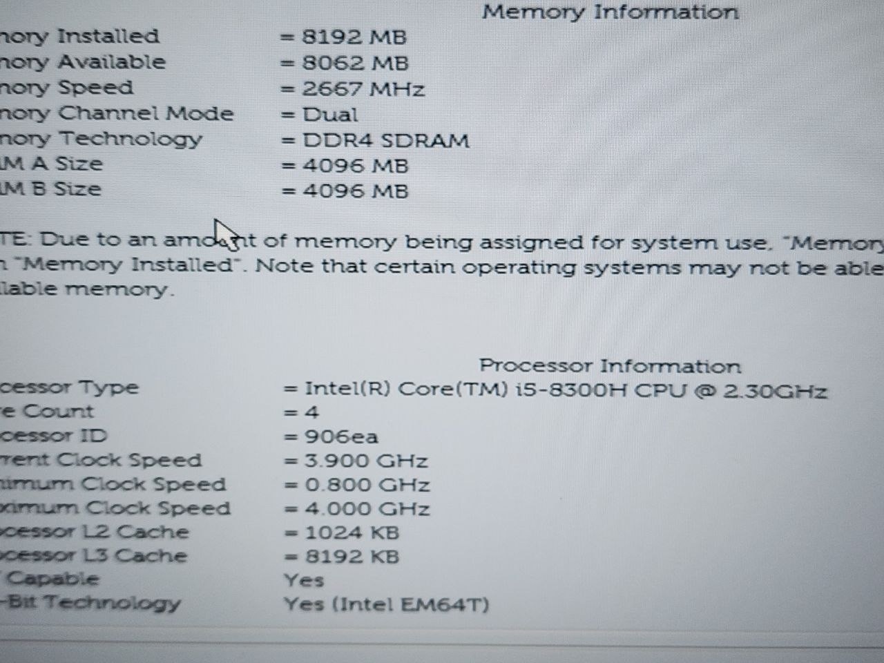 Dell G5 15 G5587 15.6″ intel i5-8300H 8GB DDR4 2666 128GB SSD + 1TB HDD LPV005