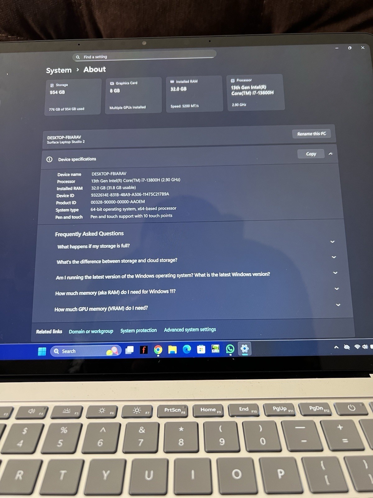 MICROSOFT SURFACE LAPTOP STUDIO 2 2029 I7-13800H 1TB 32GB RTX 2000 ADA WIN 11