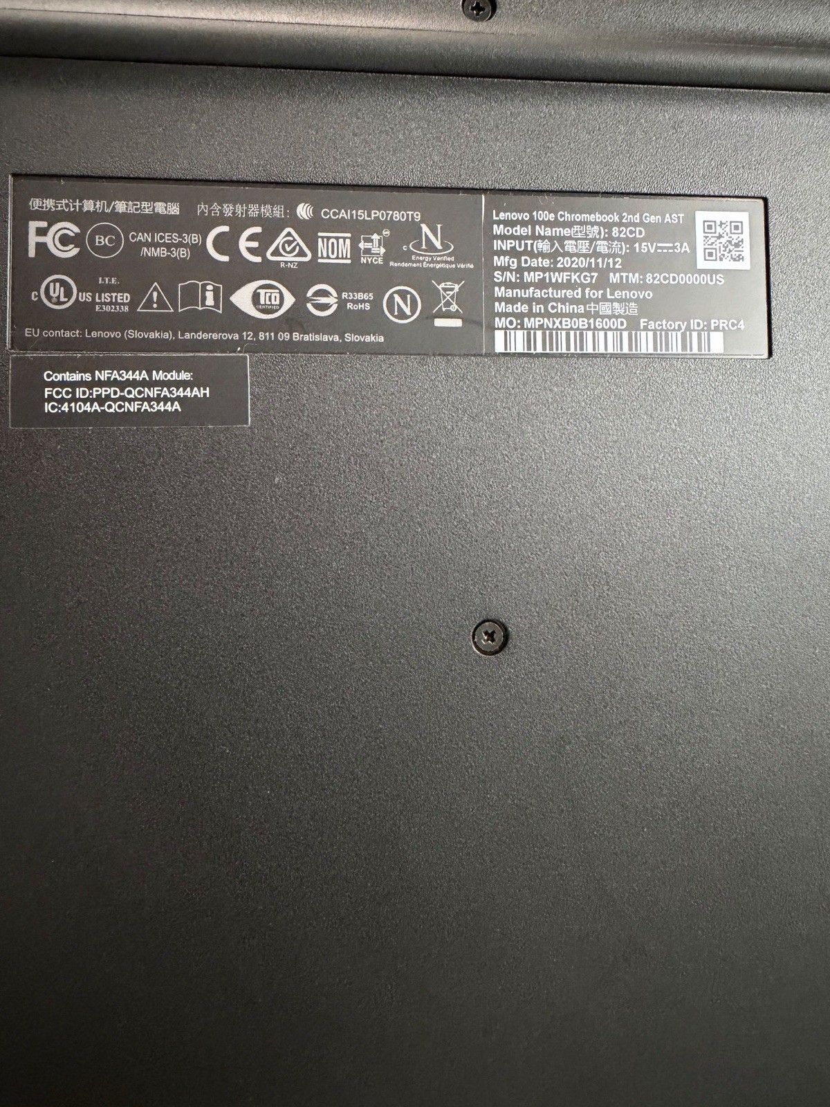 Lenovo 100e Chromebook 2nd Gen AST 11.6″ AMD A4 4GB 32GB eMMC Chrome OS