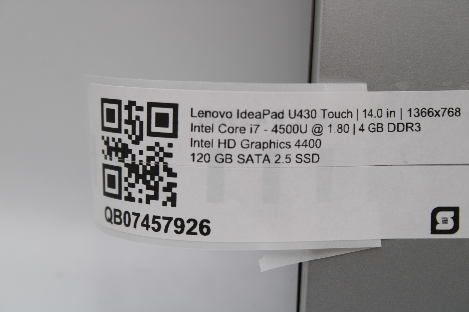 Lenovo IdeaPad U430 Touch i7-4500U @ 1.8 GHz 4GB RAM 120GB SSD No OS
