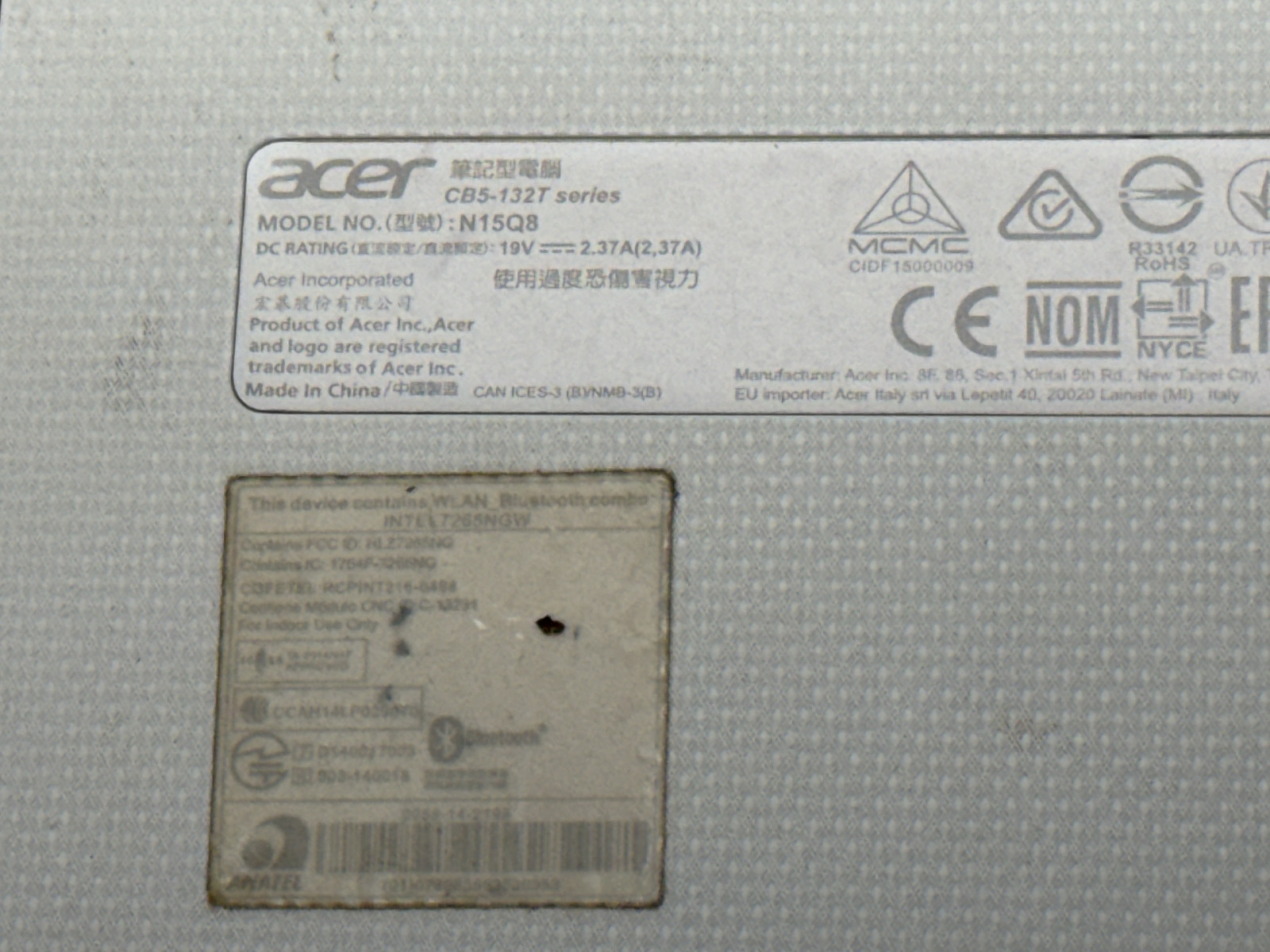 Acer Chromebook R11 Laptop Model N15Q8 Notebook UNTESTED BROKEN POWER CORD READ