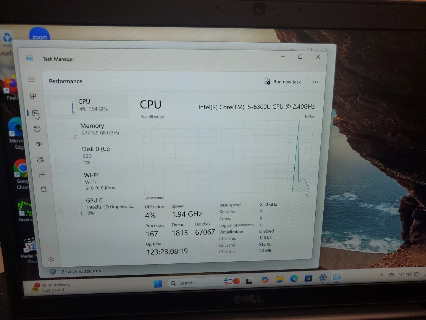 Dell Latitude 7480 14” i5-6300U 2.4GH 16GB DDR4 256GB SSD Win 11 31825-12