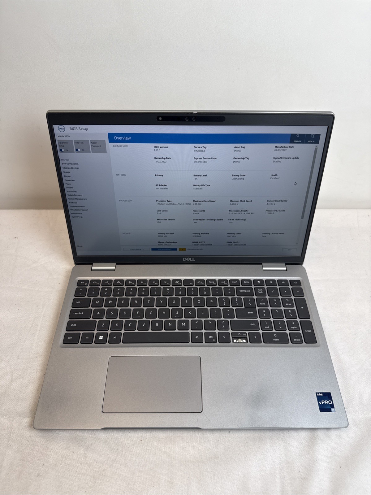 (N) Dell Latitude 5530 15.6″ i7 1265U @2.69GHz 32GB 512GB SSD NVIDIA MX550
