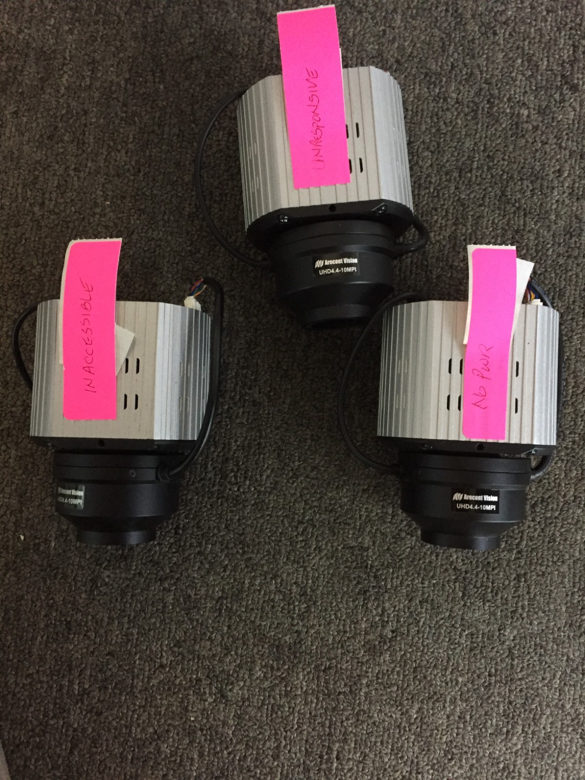 Lot of 3 Arecont Vision AV08ZMV-300 4K for parts/repair- Read