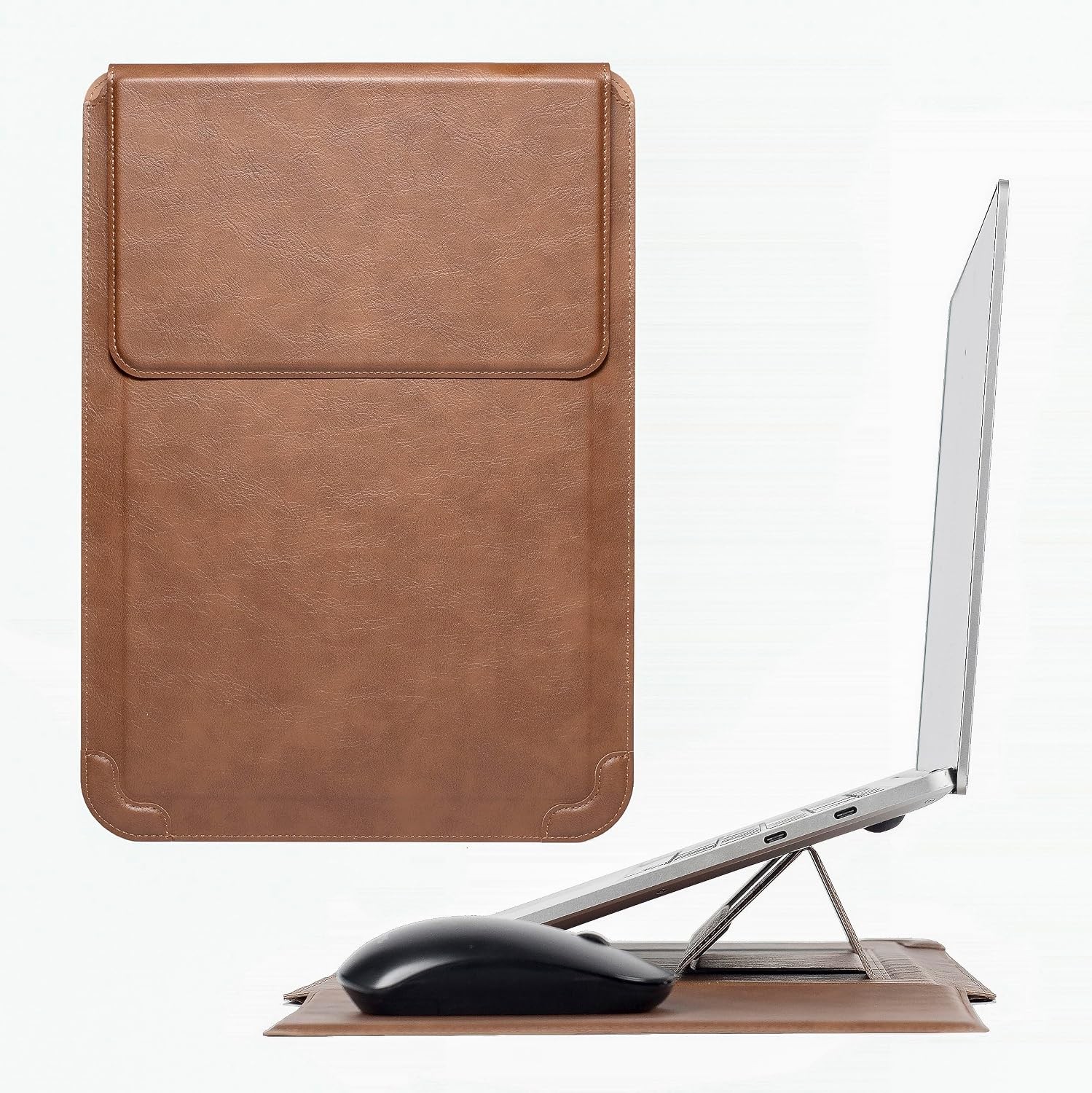 16 Inch Soft Slim Laptop Sleeve Case with Stand for MacBook Pro/Air and More