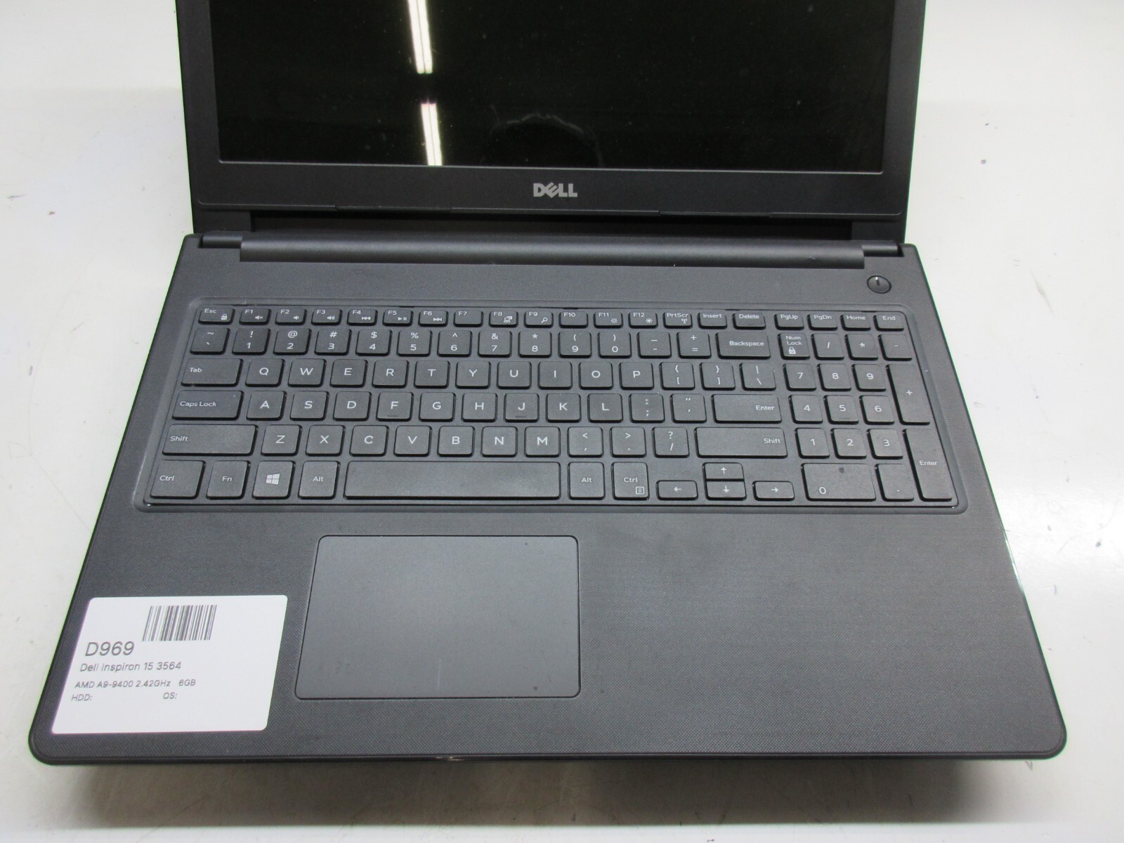 Dell Inspiron 15 3564 AMD A9-9400 2.42GHz 6GB NO HDD