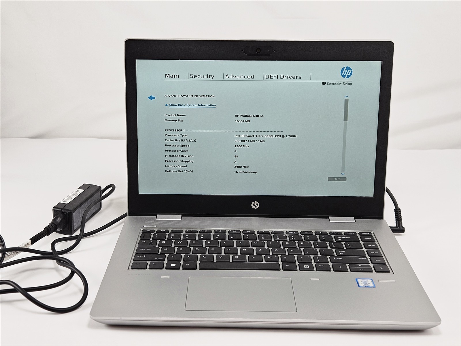 HP 14″ ProBook 640 G4 Intel Core i5-8350U 16GB RAM No Storage UHD Graphics 620