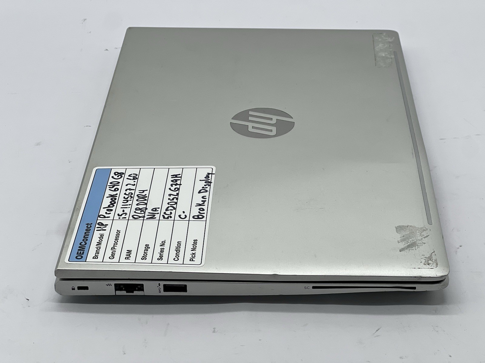 HP ProBook 640 G8 Laptop, i5-1145G7, 2.6GHz, 8GB RAM, No HDD/OS/AC-Bad Screen