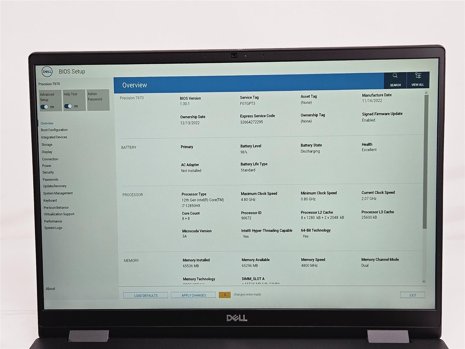 Dell Precision 7670 16″ i7-12850HX 1TB SSD 64GB RAM FHD+ Workstation Laptop
