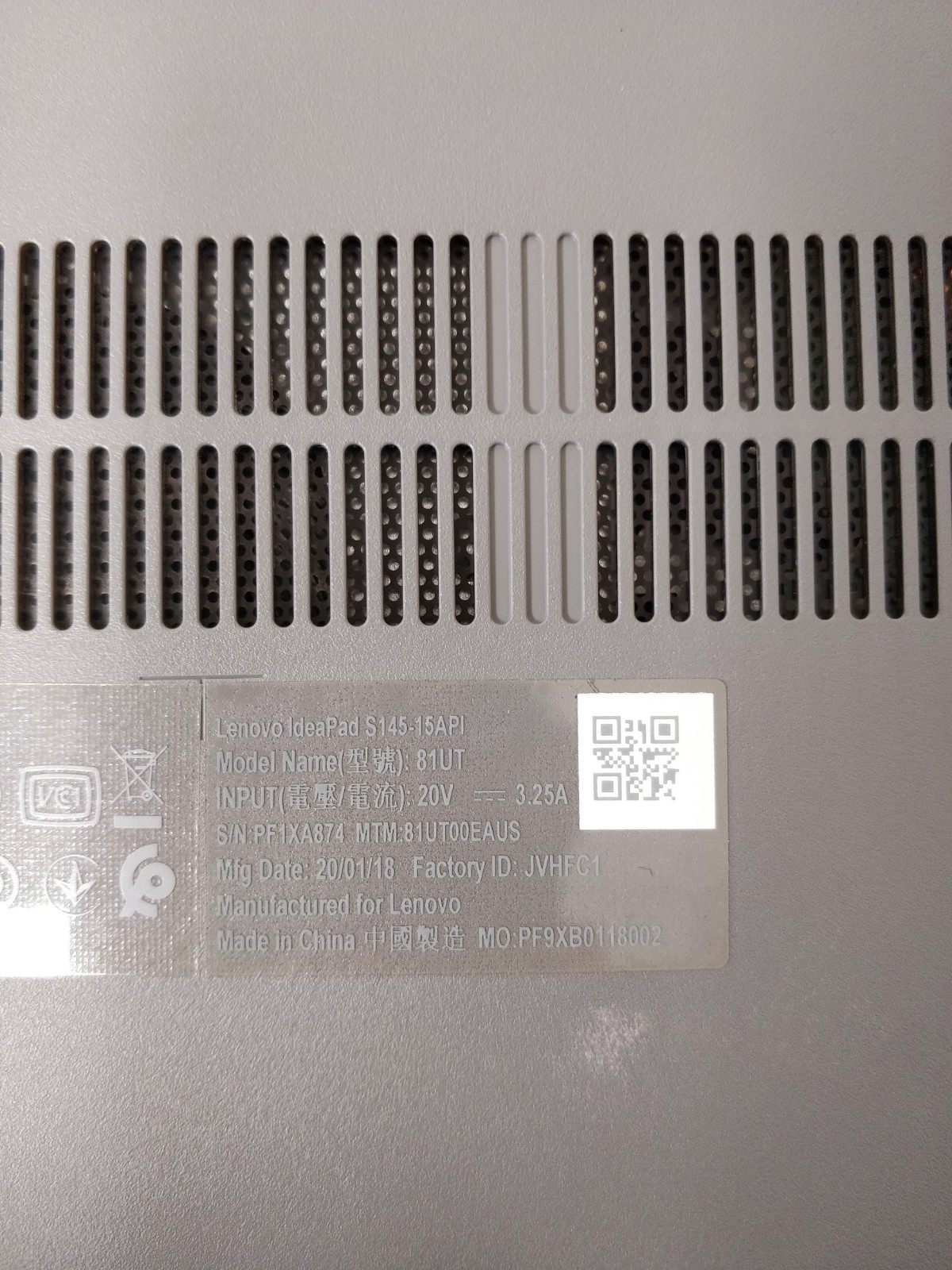 Lenovo Ideapad S145 15API AMD Ryzen 3 3200U@2.60GHz 8GB RAM NO DRIVE PART 9066