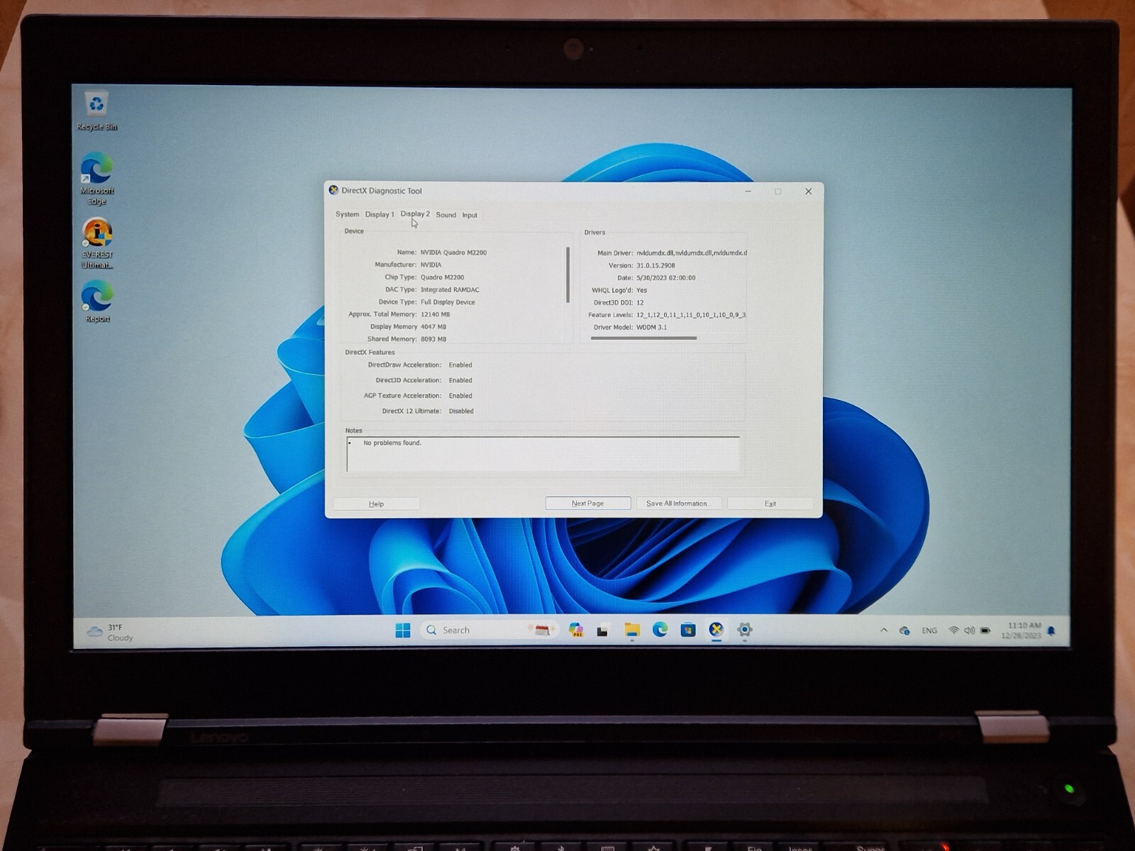 Lenovo ThinkPad P51 Core i7-7820HQ 2.90GHz 16GB RAM 1TB SSD 15.6″ Windows 11 Pro