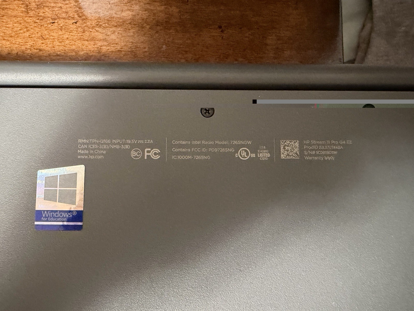 HP Stream 11 Pro G4 EE Laptop Intel Celeron N3350 4GB RAM Needs Battery Wind 10