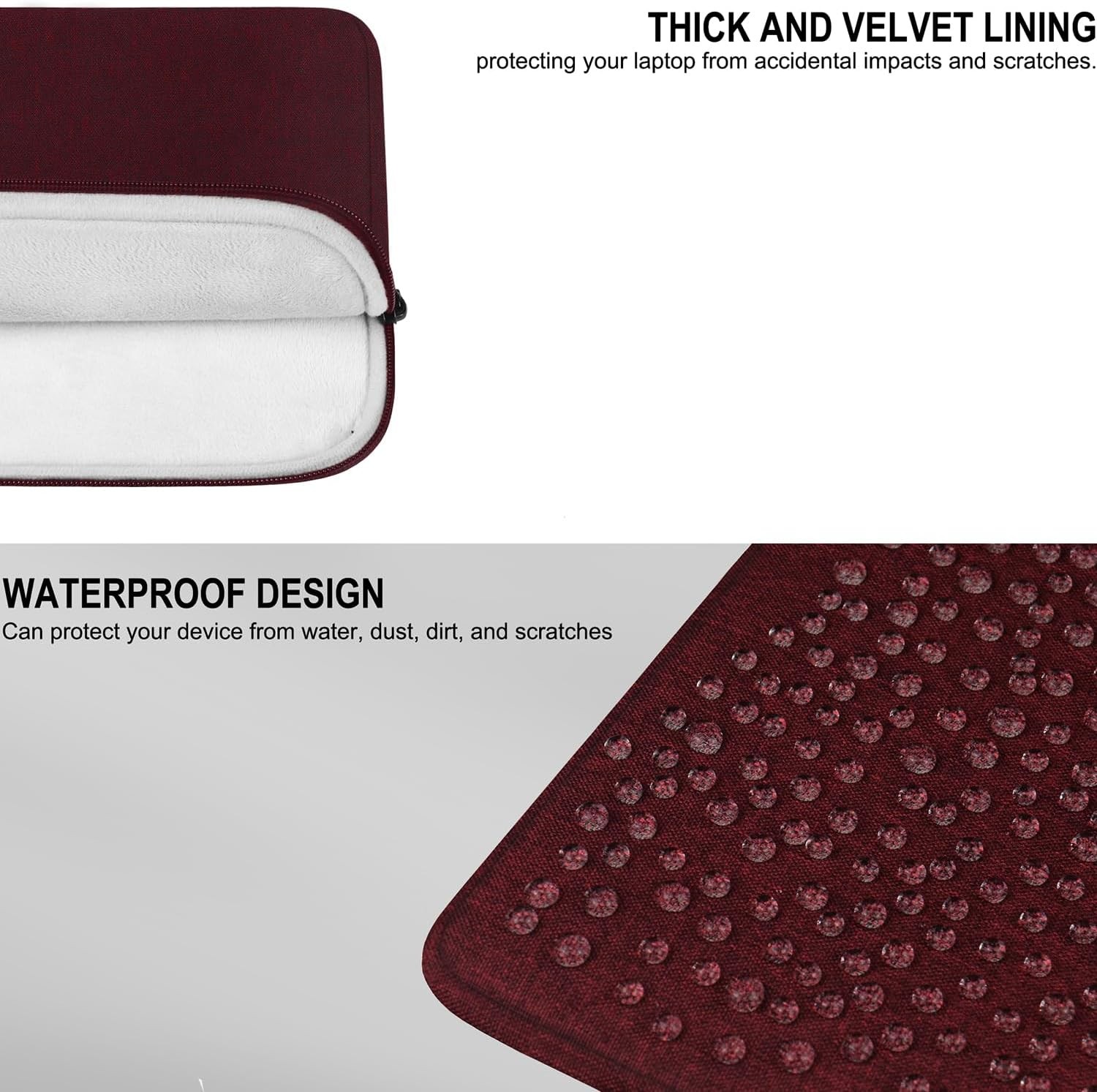 Protective Laptop Sleeve 14 Inch, Water-Resistant Travel Case for Lenovo, HP, De