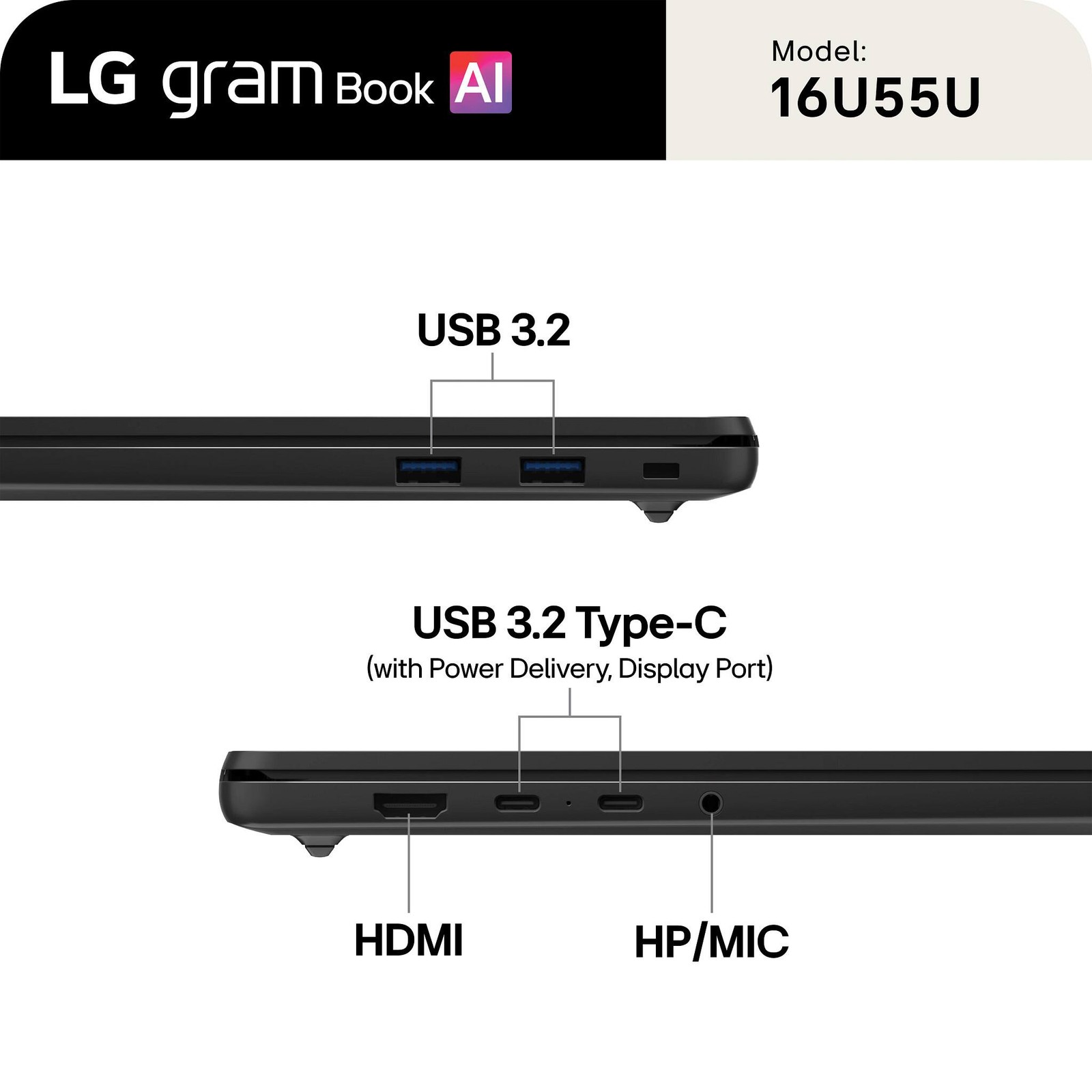LG – gram Book 16″ Copilot+ PC Touchscreen Laptop with AMD Ryzen AI 7 445 -16…