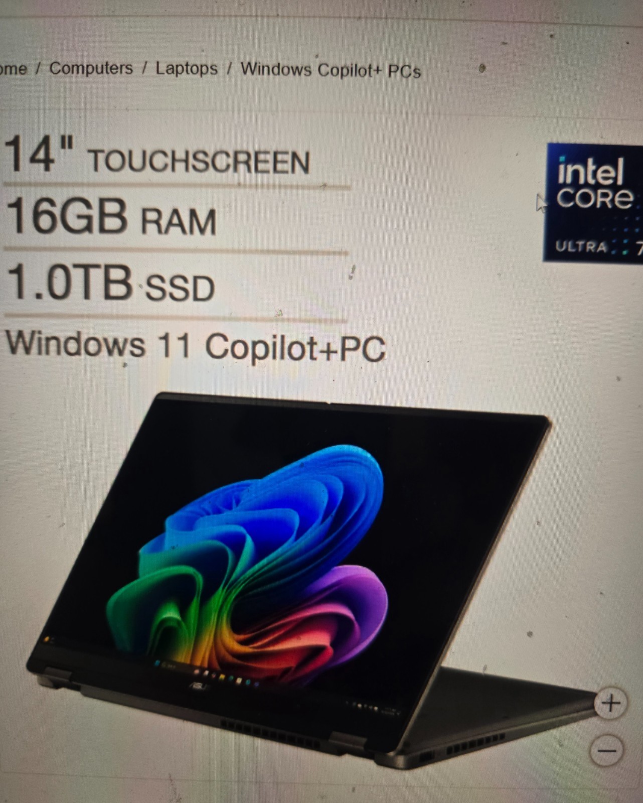ASUS Vivobook Flip 14″ OLED Touchscreen Intel Ultra 7 256V Molel TP3407SA-DS74T