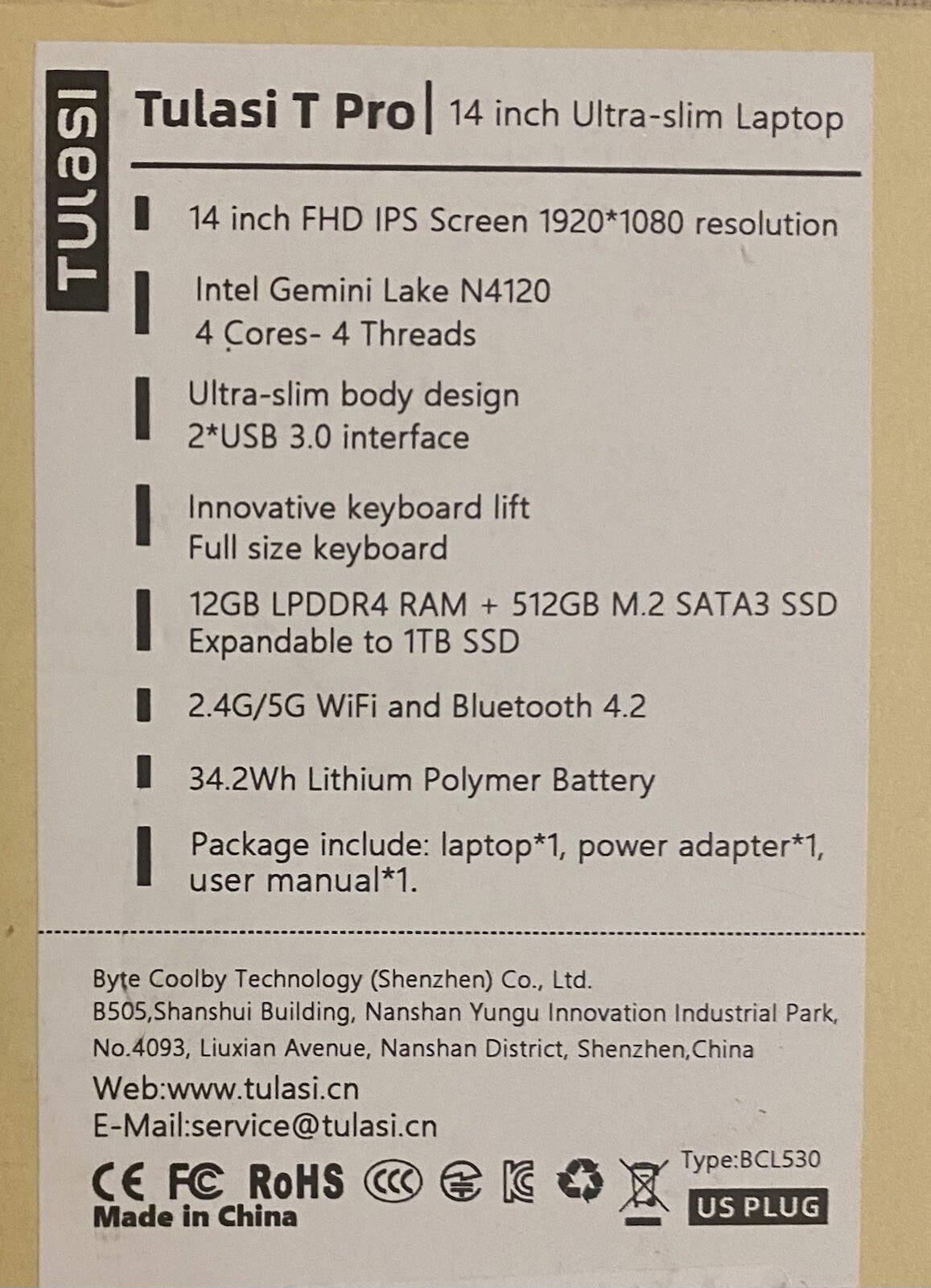 Tulasi Laptop Computer, 12GB RAM,512GB SSD,Intel Quad-Core Processor up to2.7GH