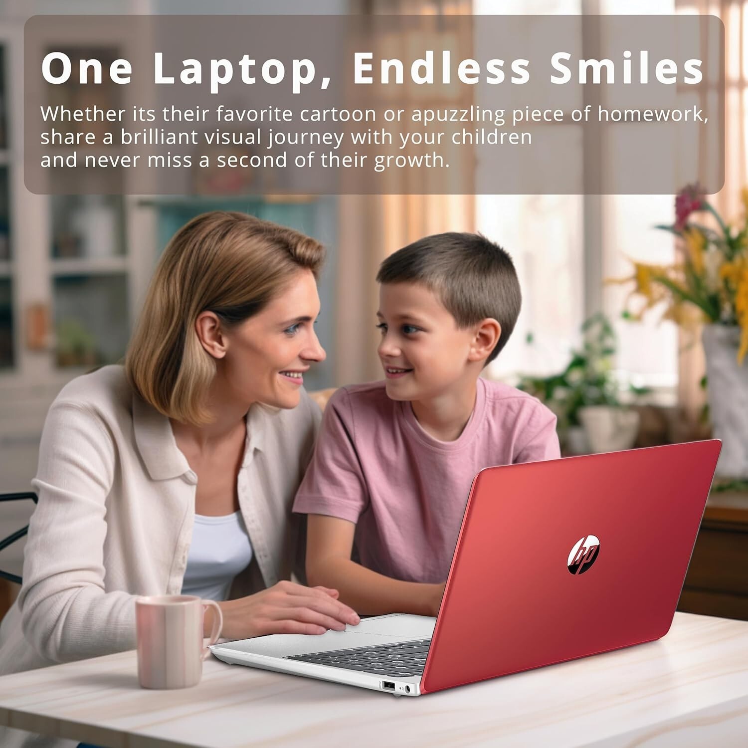 HP Slim Laptop 15.6″ Intel N200 Up to 16GB RAM & 128B SSD Win11 Pro+OFFICE – Red
