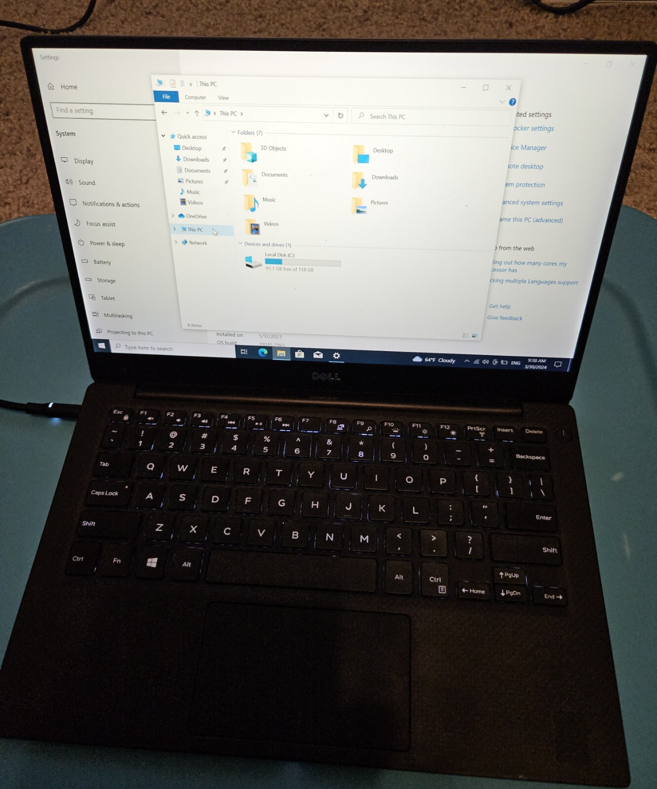 Dell XPS 13 9343 13″ Laptop I3-5010U 2.10GHz 4GB RAM 128GB SSD Win10Pro