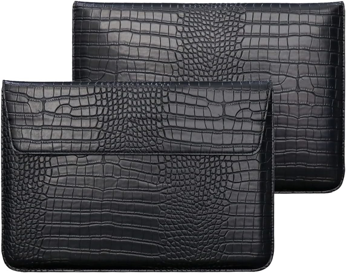 Black PU Leather Laptop Sleeve Case for MacBook Air 13.6″ Neo A3404