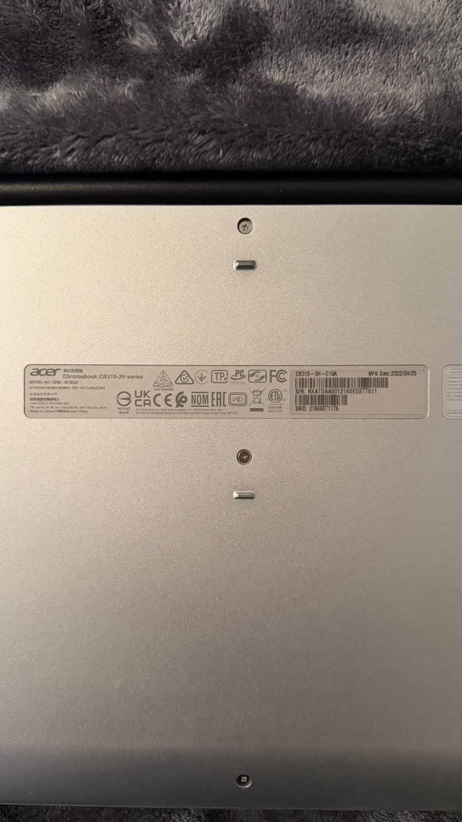Acer Chromebook 315 15.6” (64GB eMMC Intel Celeron N4020 1.1GHz 4GB RAM) Laptop