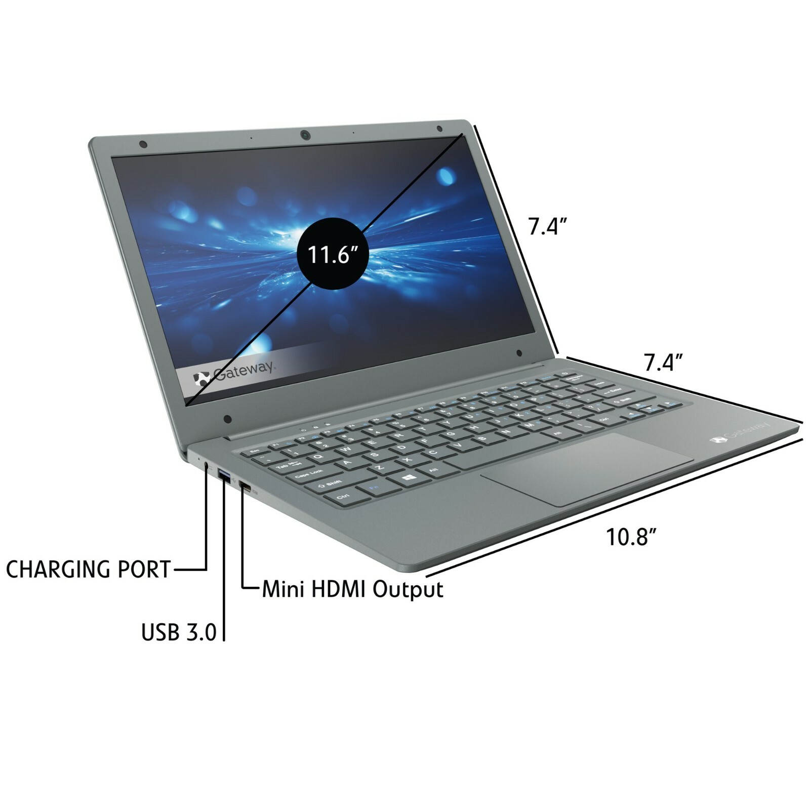 Gateway 11.6″ Ultra Slim Notebook HD Intel Dual Core 64GB eMMC 4GB RAM Micro 365