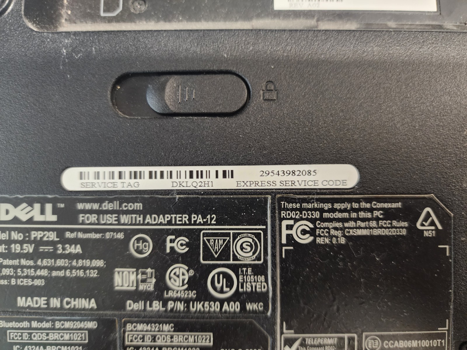 Dell Inspiron 1525 Intel Core 2 Duo 06FD 1.73GHz 4 GB Ram NO HDD No Batt