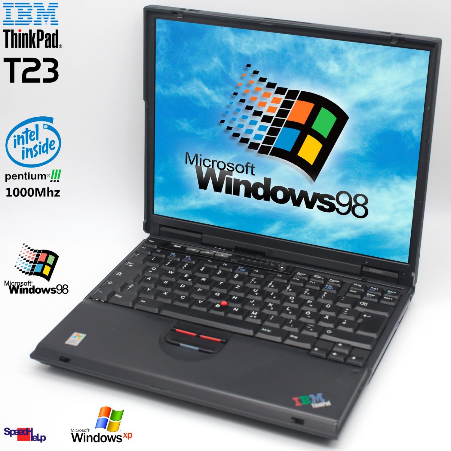 Notebook IBM ThinkPad T23 Intel Pentium 3 1000MHZ Laptop Windows 98 LAN DVD 40G