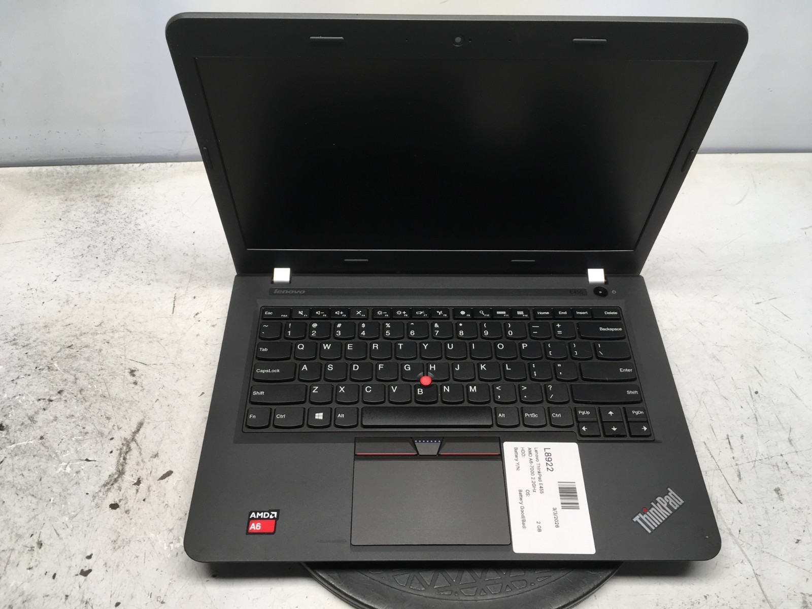 Lenovo ThinkPad E455 AMD A6-7000 2.2GHz 2 GB NO HDD