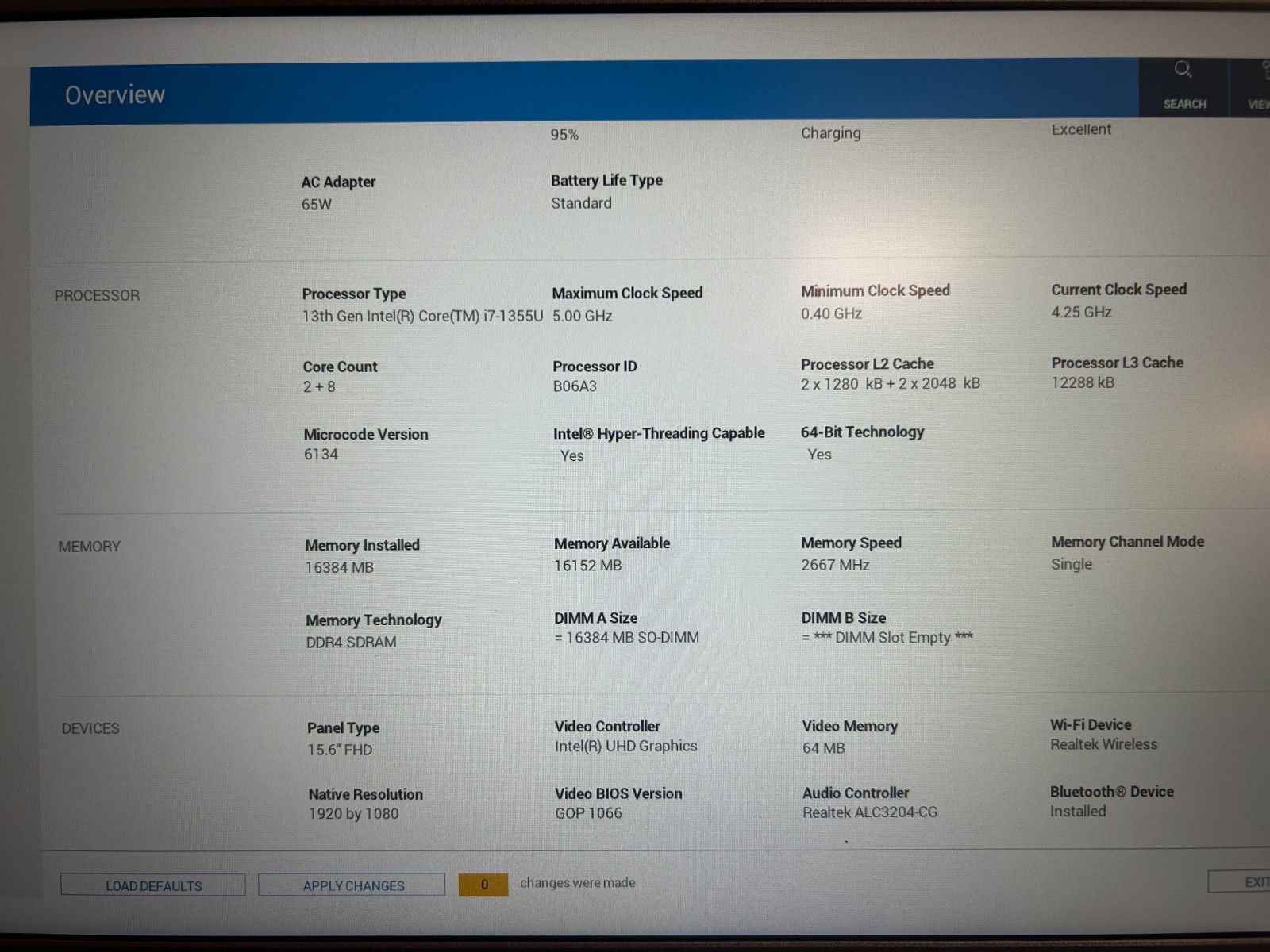 DELL 15 DC15250 H5YXJ, Intel Core i7-1355U, 1.70 GHz, 16 GB RAM, 1 TB M.2