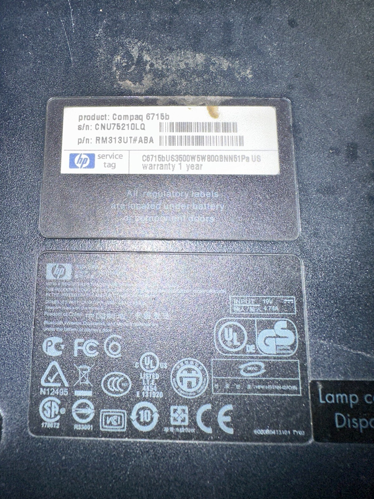 HP Compaq 6715b 15.4″ Laptop AMD Turion 64 x2 2GB Ram – No HDD