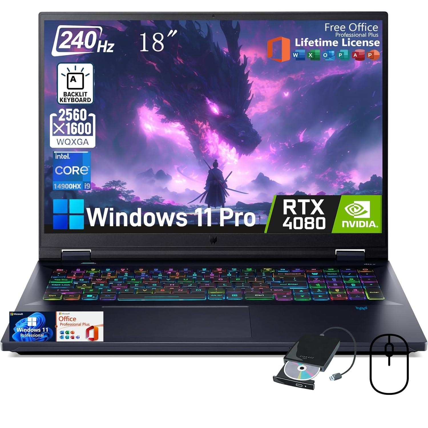 Acer Predator Helios 18 18″ i9-14900HX 14th Gen 32GB 2TB RTX 4080 Win11 Refurb