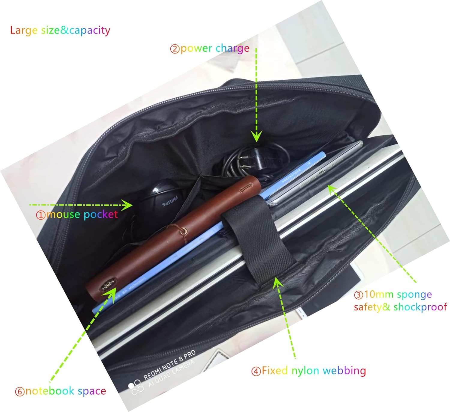 Premium Black 17.3-18.4 Inch Laptop Briefcase Fits Dell, HP, ASUS, MacBook Pro