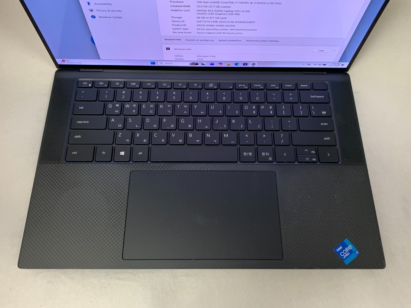 Dell Precision 5560 15.6″ UHD+ Touch i7-11850H 32GB 512GB NVMe NVIDIA RTX A2000