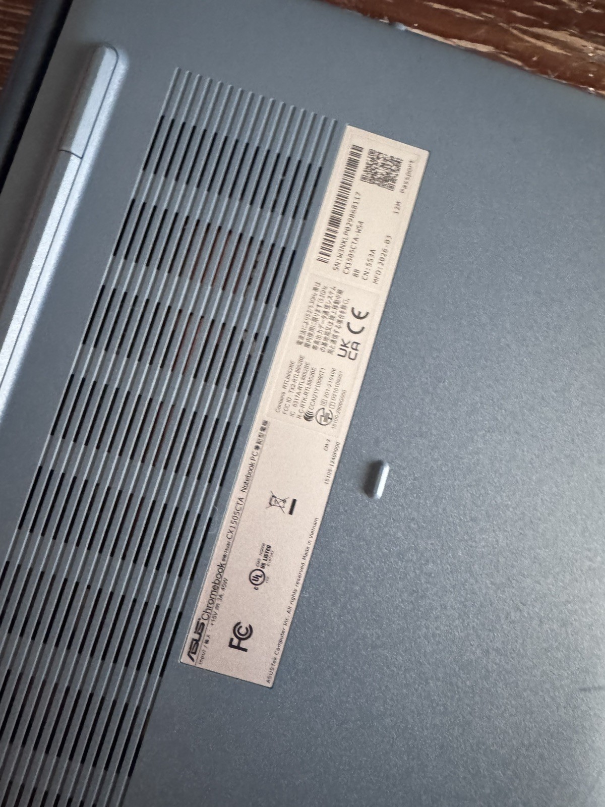 New Open Box Asus Chromebook CX1 15.6-inch Laptop CX1505CTA