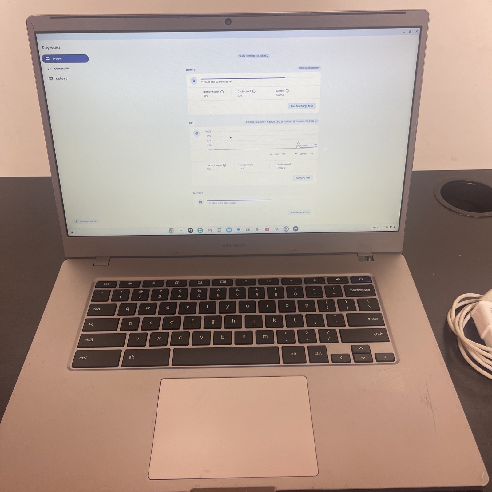 Samsung Chromebook 4+ XE350XBA 15.6″ Celeron N4000 1.1GHz 4GB 32GB eMMC