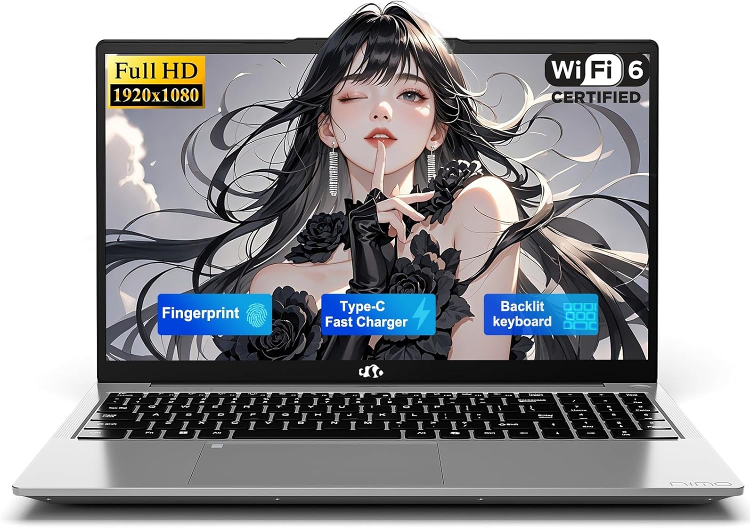 NIMO 15.6″ FHD Student Laptop, Quad-Core(Beats i3, up to 3.6GHz), 8GB RAM 256GB