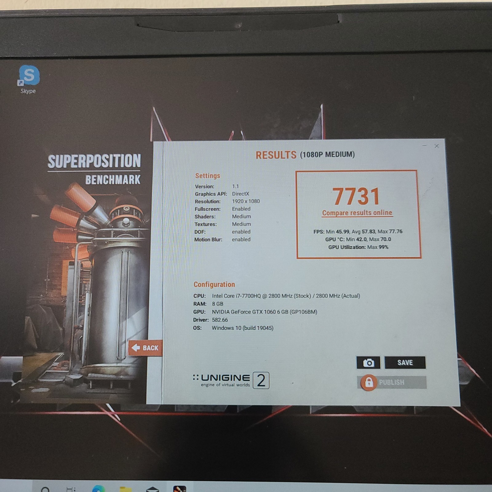 PREDATOR G9-593 GAMING LAPTOP CORE i7-7700HQ 8GB RAM GTX 1060