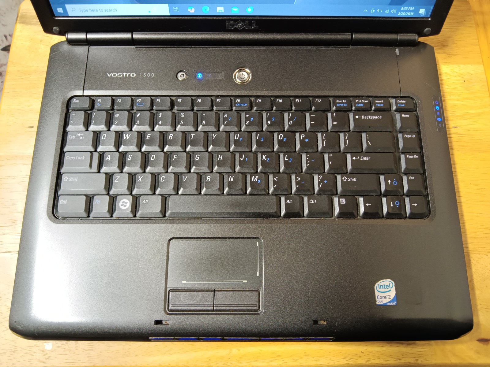 Dell Vostro 1500/Core2Duo T7300 2.00ghz/4gb/250gb/Windows 10 Pro/Web/BT/15.4″