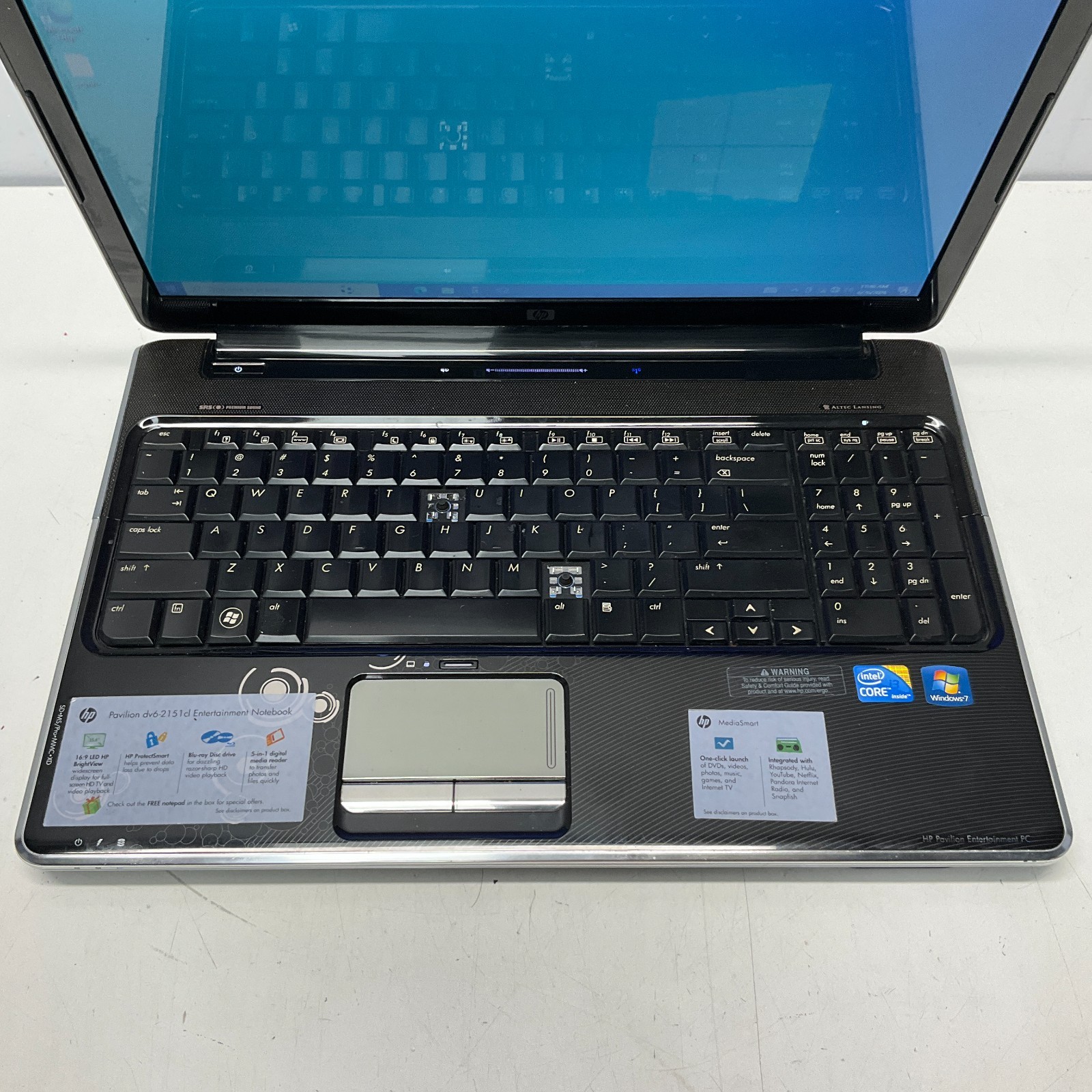 HP PAVILION DV6 Laptop Intel Core i3-M350 @ 2.27 GHz 4GB 50GB HDD Win 10 READ