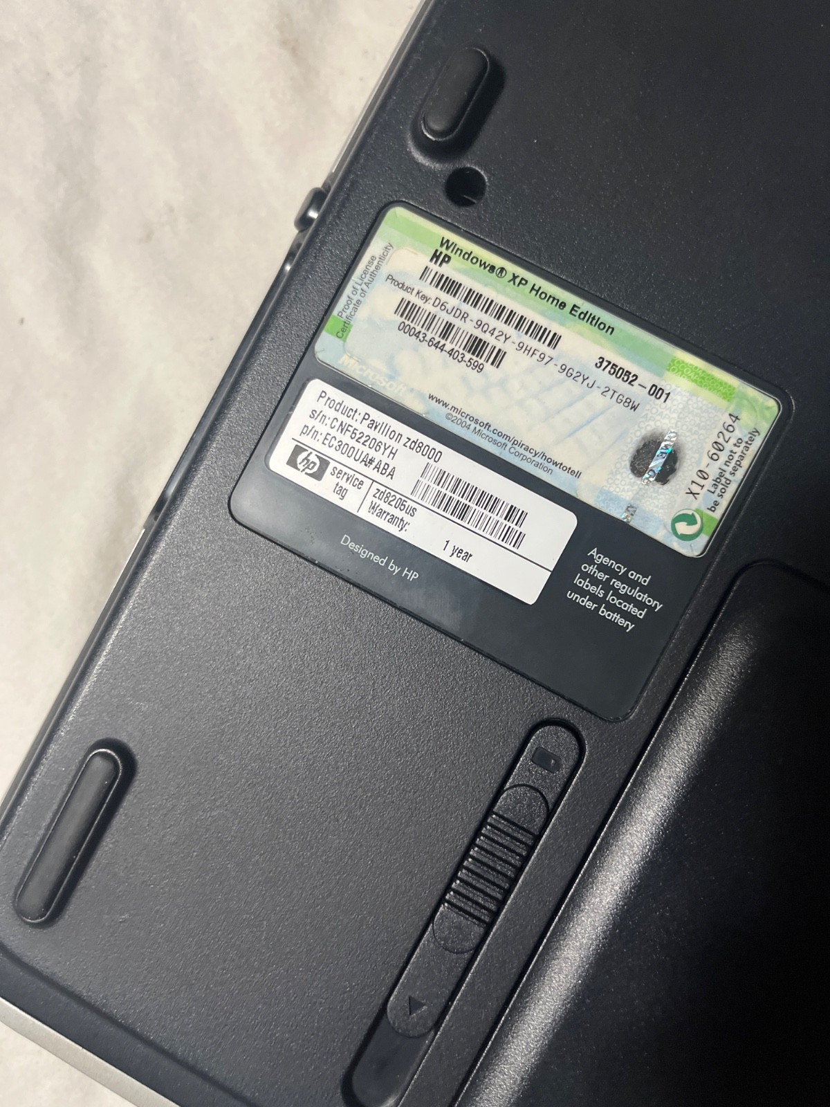 UNTESTED HP Pavilion ZD8000 NO CHARGER FLAWS