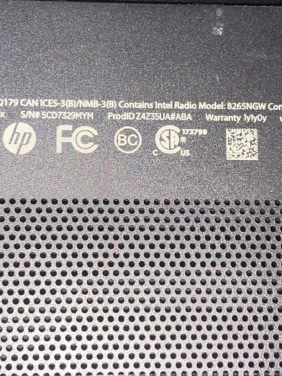 HP 15-BLO12DX INTEL CORE I7 7TH GEN NO RAM