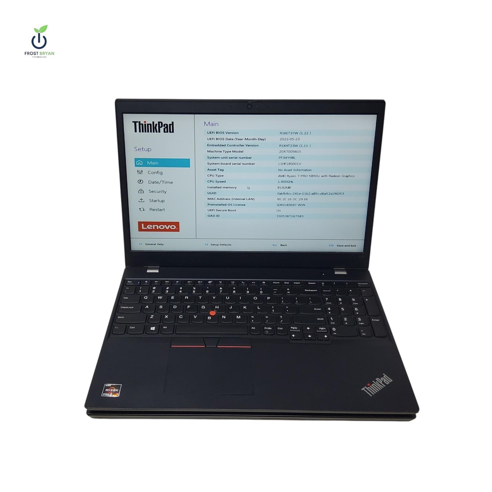 Lot of 2 Lenovo ThinkPad L15 Gen 2 AMD Ryzen 7 PRO 5850U No OS Grade D [READ]