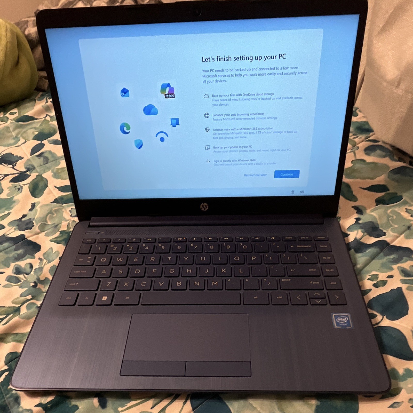 HP 14in Blue Notebook Laptop Intel 4GB RAM 64GB eMMC Windows 11