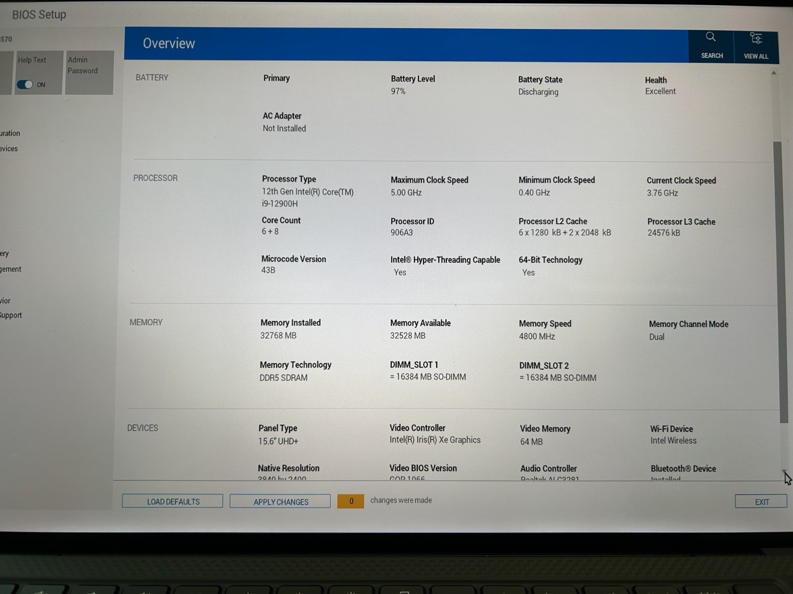 Dell Precision 5570 15.6″ TOUCHSCREEN Core i9-12900H 2 TB NVMe SSD 32GB RAM